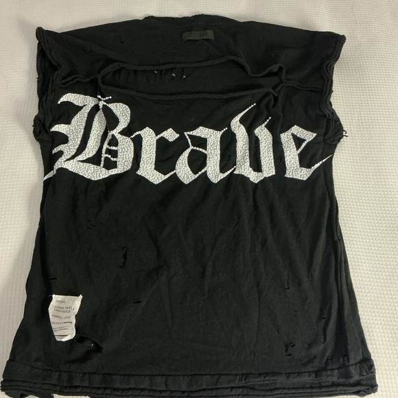 Diesel Brave Destroyed Sleeveless T Shirt Black Grunge Rocker Sz M - Picture 1 of 6